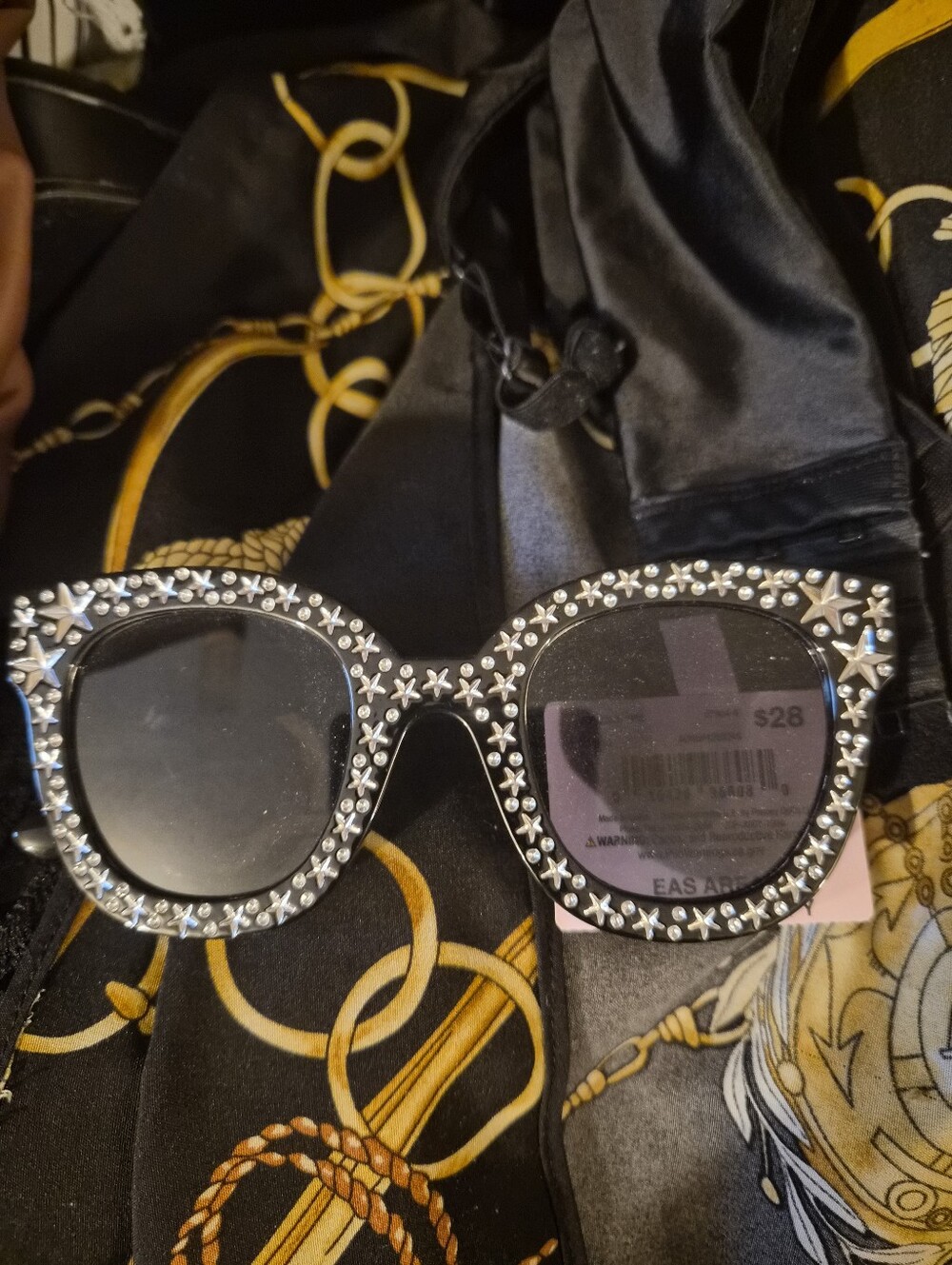 Embellished Black Women's Sunglasses - Fashion Accessory
